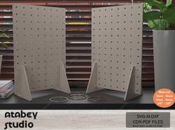 diy wood pegboard organizer - laser cut display stand for home and office 632