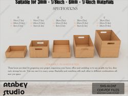 diy stackable storage boxes - laser cut box bundle for home and office organization 646