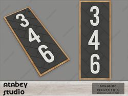 modern herringbone address sign frame - custom house numbers - diy door number 668