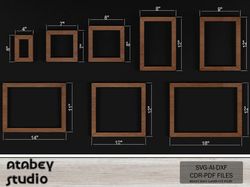 versatile laser cut frame templates - square & rectangular picture frames for home decor 684