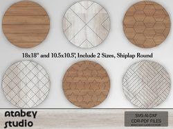 round faux shiplap patterns - laser cut scorelines sign backer for diy projects 687