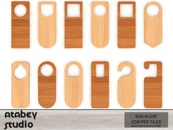 do not disturb signs - door knob hangers bundle - 12 designs for wood, acrylic, and more 689