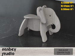 3d elephant plywood toy - adorable laser cut plan for baby showers & african safari themes 698