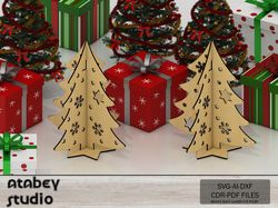 3d christmas tree decor 2025 - laser cut standing holiday trees for festive new year decorations 712