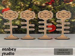 north pole custom family name signs - custom christmas keepsake decorations 744