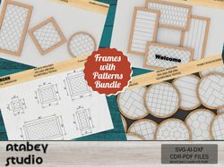 shiplap, patterns and score lines - circle, rectangle, square frames - versatile frame collection 745