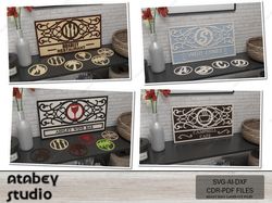 laser cut business shop signs - customizable signboards with interchangeable icons and letters 764