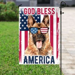 german shepherd amercia flag 4th of july god bless america flag garden house flag