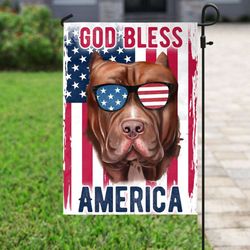 pitbull amercia flag 4th of july god bless america flag garden house flag
