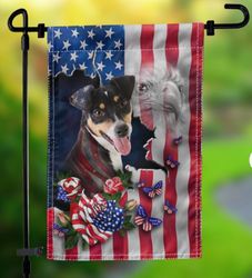 fox terrier proud nation flag garden house flag