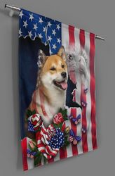 shiba inu proud nation flag garden house flag