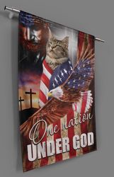 maine coon one nation under god flag garden house flag