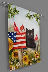 surprising black cat in usa mailbox flag garden house flag