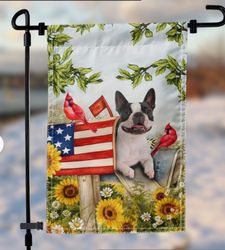 surprising boston terrier in usa mailbox flag garden house flag