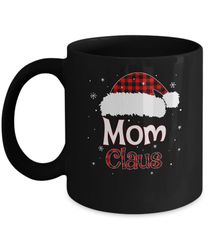 santa mom claus red plaid family pajamas christmas gift mug