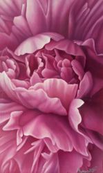 pink peony painting original floral design narrow canvas living room modern flower art botanical wall art