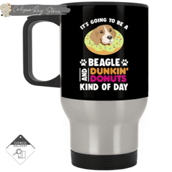a beagle and donut mug, custom coffee mugs, personalised gifts
