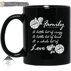a little bit of crazy family mugs, custom coffee mugs, personalised gifts