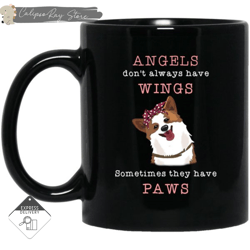 angels don't always have wings corgi mugs, custom coffee mugs, personalised gifts
