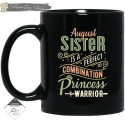 august sister combination princess and warrior mugs, custom coffee mugs, personalised gifts