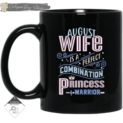 august wife combination princess and warrior mugs, custom coffee mugs, personalised gifts