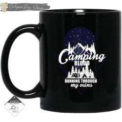 camping blood running through my veins mugs, custom coffee mugs, personalised gifts