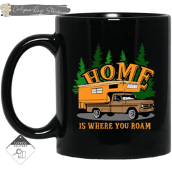 home is where you roam camping mugs, custom coffee mugs, personalised gifts