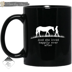 horse and she lived happily ever after mugs, custom coffee mugs, personalised gifts