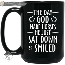 horse mug - the day god made horses coffee mug, custom coffee mugs, personalised gifts
