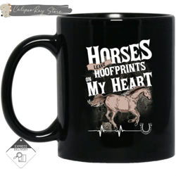 horses leave hoofprints on my heart mugs, custom coffee mugs, personalised gifts