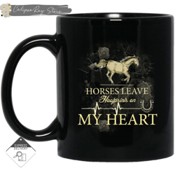 horses leave hoofprints on my heart mugs 1, custom coffee mugs, personalised gifts