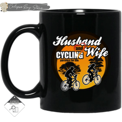 husband and wife cycling partners for life black mugs, custom coffee mugs, personalised gifts