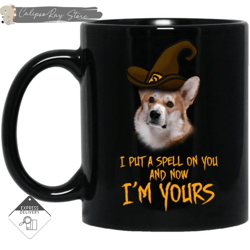 i put a spell on you corgi mugs, custom coffee mugs, personalised gifts