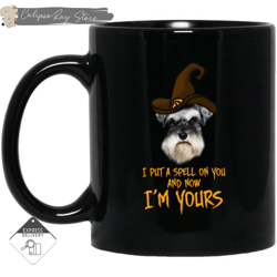 i put a spell on you schnauzer mugs, custom coffee mugs, personalised gifts