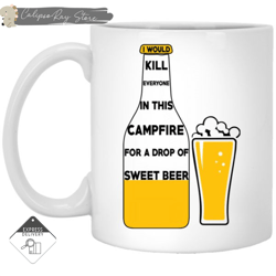 i would kill everyone in this campfire camping beer mugs, custom coffee mugs, personalised gifts