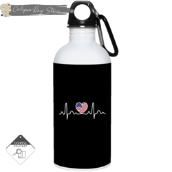 heartbeat flag day 20oz stainless steel water bottles