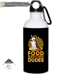 husky - food before dudes 20oz stainless steel water bottles