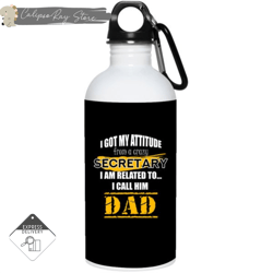i got my attitude from a crazy secretary 20oz stainless steel water bottles