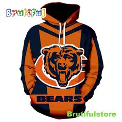 chicago bears nfl chicago bears logo 3d all over print hoodie