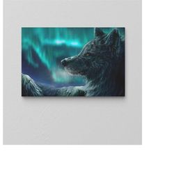 wolf framed poster / abstract wolf design / wild animal art / animals poster / wolf moon print / wild wolf canvas / popu