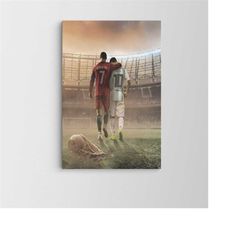 lionel messi wall art / cristiano ronaldo canvas / banksy / football decor / large wall art / popular art decor / modern