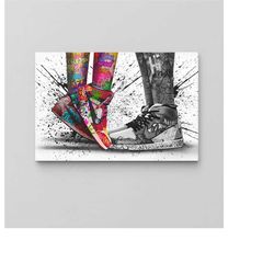 canvas wall art / sneaker graffiti painting / air shoes / sneakers canvas / oil painting canvas / popular art decor / tr