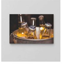 retro beer wall art / beer canvas / inventions of beer / oil painting canvas / kitchen wall art / popular art decor / tr