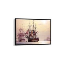 british royal navy poster / ship canvas painting / rowing boat wall art / pirate ship canvas / popular art decor / moder