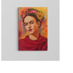 Frida Kahlo Portrait Modern Wall Art / New Home Gift Wall Art / Merry Christmas Gift / Feminist Poster / Teen Girl Room