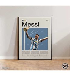 lionel messi poster, argentina soccer print, soccer gifts,