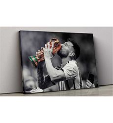 lionel messi canvas, leo messi soccer poster, soccer