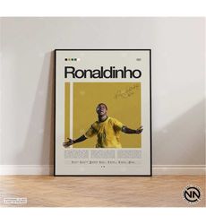 ronaldinho poster, brazil football poster, soccer gifts, sports