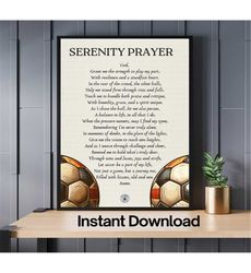 elite soccer serenity prayer, soccer gifts, soccer prayer,