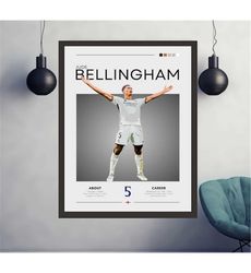 jude bellingham poster, real madrid poster, football gift,